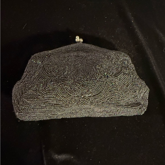 Handbags - Vintage Black Beaded Clutch - Made in Japan